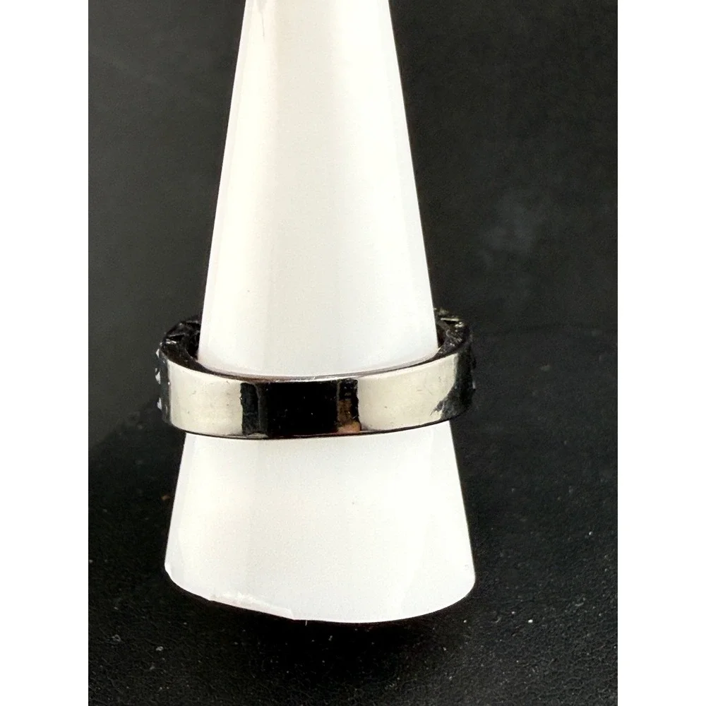 Vintage Estate Cocktail Ring Black Rhinestone Pave Statement 10